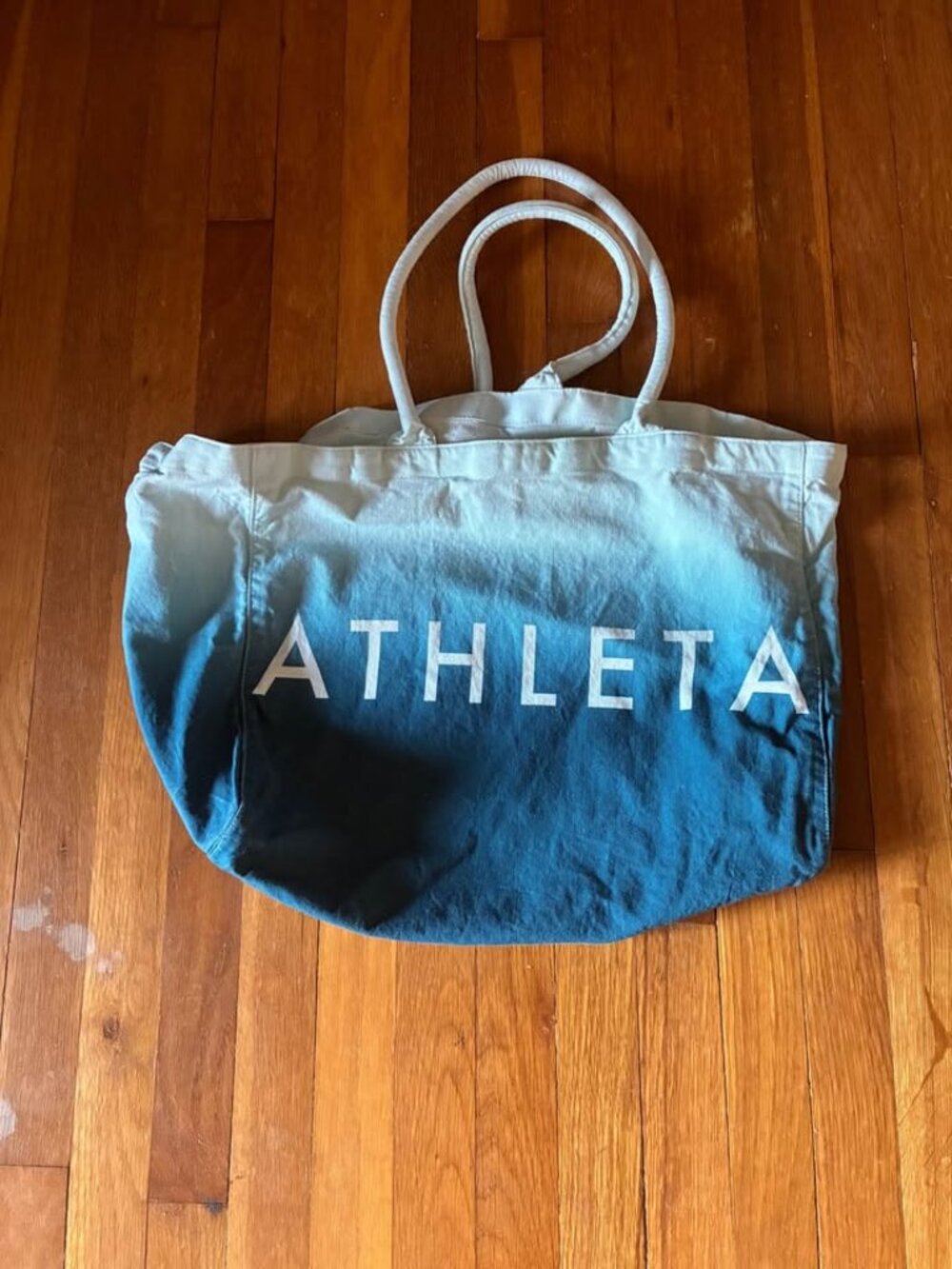 Athleta Canvas Tote / Beach Bag - 100% Cotton, Oversized, Blue Ombré